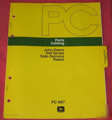  john deere 640 series side deliver rake parts manual 