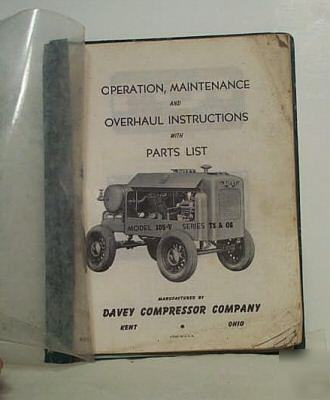 Overhaul manual vintage davey compressor 105-v ts & os